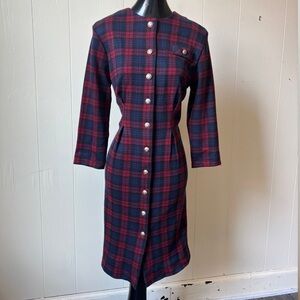 Miss Dorby Plaid Tartan Maroon and Navy Dress
